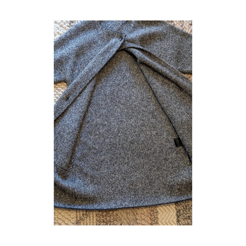 Uniqlo Gray Marled Knit Long Coat Jacket Small Tweed Style wool blend - Picture 4 of 10